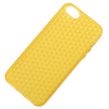 Калъф за телефон iPHONE 5, изработен от здрав и устойчив силикон - жълт