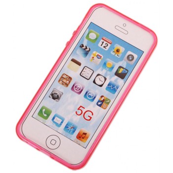 Калъф за телефон iPHONE 5, изработен от здрав и устойчив силикон - розов