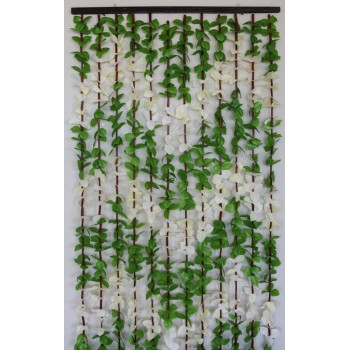 Завеса за врата от 12 ресни декорирани с изкуствени цветя