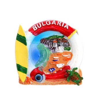 Декоративна фигурка с магнит във формата на спасителен пояс и сърф - България