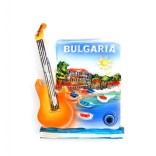 Магнитна фигурка, декорирана с китара и синьо око за късмет - България