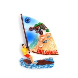 Декоративна фигурка с магнит и синьо око - сърфист - България