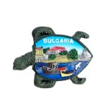 Декоративна фигурка с магнит във формата на костенурка - морски пейзаж - България