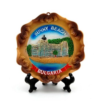 Сувенирна релефна чиния - хотел на Слънчев бряг