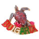 Декоративна релефна фигурка във формата на костенурка и надпис - България
