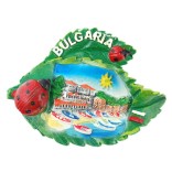 Декоративна релефна фигурка с магнит във формата на листа с калинки - капитанска среща в Несебър, България