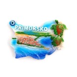 Декоративна фигурка с магнит във формата на картата на България - Приморско