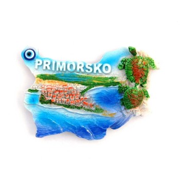 Декоративна фигурка с магнит във формата на картата на България - Приморско