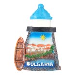 Декоративна фигурка с магнит във формата на фар и лодка - с надпис България