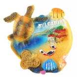 Декоративна релефна фигурка с костенурка и морски мотиви - морски пейзаж, България