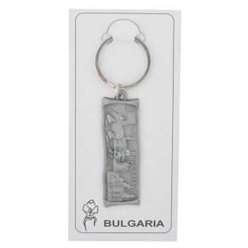 Сувенирен метален ключодържател - релефна  пластинка със забележителности от Българското черноморие