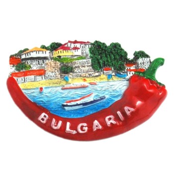 Декоративна релефна фигурка във формата на люта чушка - морски мотиви, България