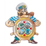 Релефна магнитна пластинка във формата на капитан зад руля - Варна, Несебър, Калиакра, и Балчик