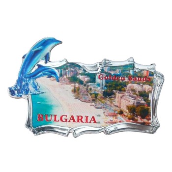 Релефна магнитна пластинка с делфин - плажовете на Златни пясъци