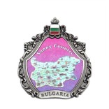 Декоративна метална фигурка с магнит - карта на България