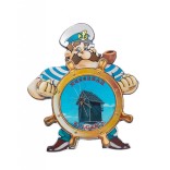 Релефна магнитна пластинка във формата на капитан зад руля - старата мелница, Несебър