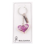 Сувенирен ключодържател във формата на сърце с пластинка - България