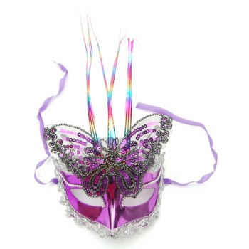 Декоративна маска - тип домино с декоративна пеперуда от пайети