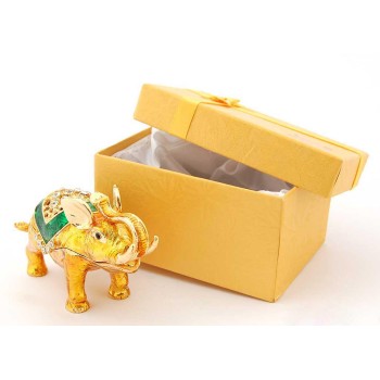 Декоративна метална кутийка за бижута във формата на слон - фаберже