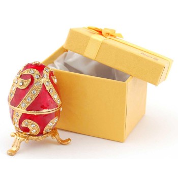 Декоративна метална кутийка за бижута във формата на яйце - фаберже