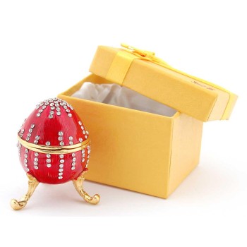 Декоративна метална кутийка за бижута във формата на яйце - фаберже