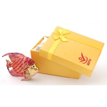 Декоративна метална кутийка за бижута във формата на рибка - фаберже