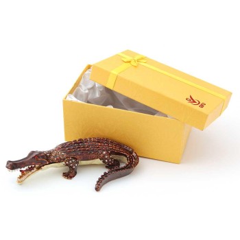 Декоративна метална кутийка за бижута във формата на крокодил - фаберже