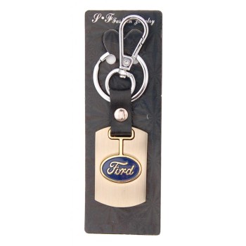 Ключодържател, изработен от кожа с метална пластина - Ford