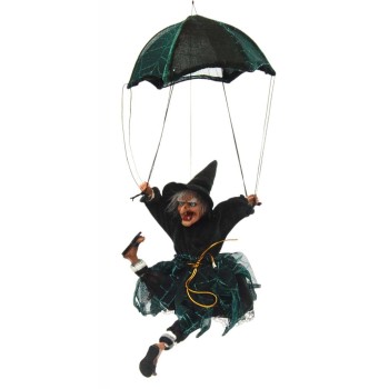 Сувенирна кукла - Баба Яга с парашут, издава звуци и движи крака