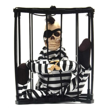 Сувенирна кукла - призрак затворник в клетка, движещ се и издаващ звуци