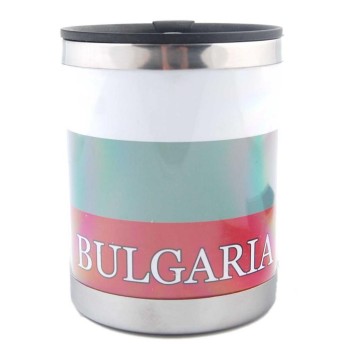 Сувенирна чаша - термос с цветовете на българското знаме и надпис България