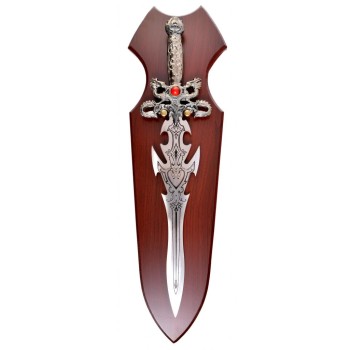 Сувенирен меч с острие и дръжка, декорирана с дракони
