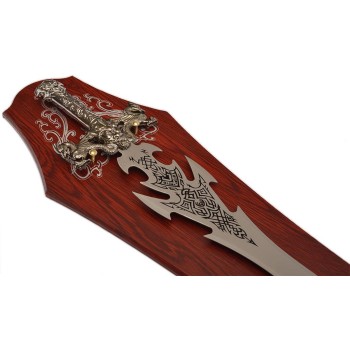 Сувенирен меч с острие и дръжка, декорирана с дракони