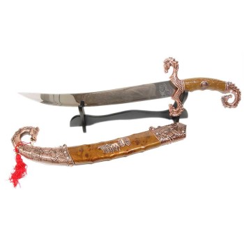 Сувенирен нож с метална кания с пискюл и ръкохватка
