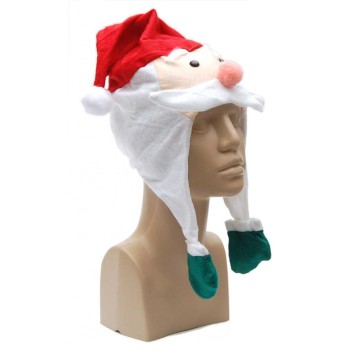 Коледна шапка във формата на Дядо Коледа, изработена от мек полар