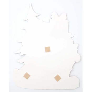 Коледна декорация от картон - елха с тематични изображения и 3D елементи