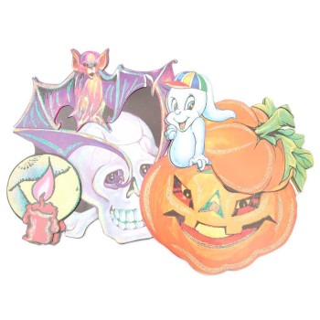 Цветен стикер с брокат в тематична форма - Хелоуин