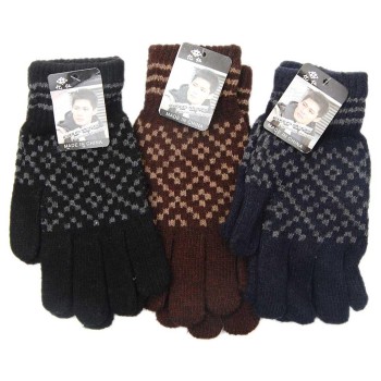 Плетени мъжки ръкавици с еластичен маншет
