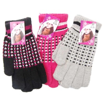 Плетени дамски ръкавици с еластичен маншет