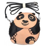 Чантичка във формата на панда, изработена от естествена кожа