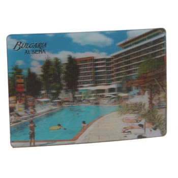 Магнитна пластинка с холограмни изображения - хотел в Албена и сърфисти