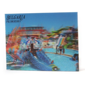 Магнитна пластинка с холограмни изображения -хотел в Приморско и сърфисти