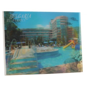 Магнитна пластинка с холограмни изображения - хотели в Златни пясъци и цветни рибки