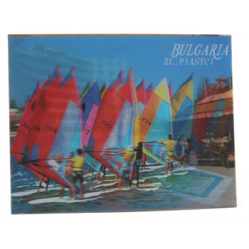 Магнитна пластинка с холограмни изображения - хотел на Златни пясъци и сърфисти