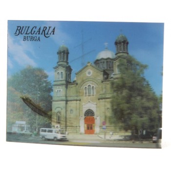Магнитна пластинка с холограмни изображения - църква в Бургас и платноход