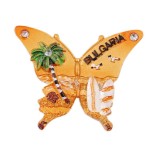 Сувенирна магнитна фигурка във формата на пеперуда с изобразени сърфове и палма
