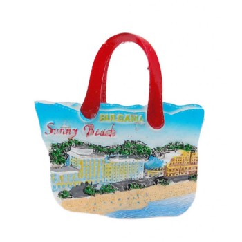 Декоративна релефна фигурка във формата на плажна чанта - плаж и хотели, Слънчев бряг