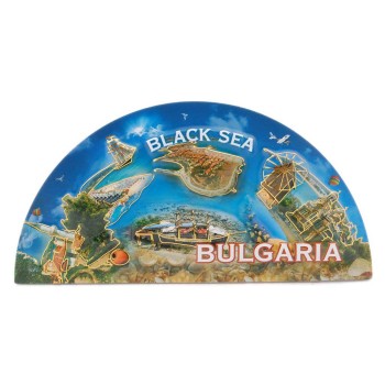 Сувенирна релефна магнитна пластинка във формата на полусфера - забележителности по Българското Черноморие