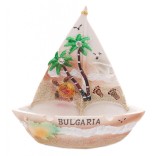 Сувенирен пепелник във формата на платноходка с палми и надпис България