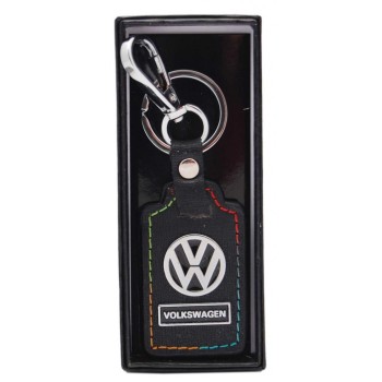 Ключодържател с кожена пластина с цветен шев - Volkswagen